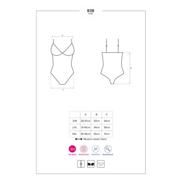 OBSESSIVE 838-TED-1 Bodysuit Negro - Imagen 4
