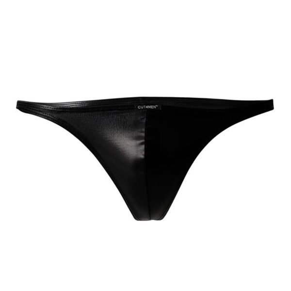 CUT4MEN C4M11 Calzoncillo Estilo Brazilian Leatherette Negro - Imagen 3