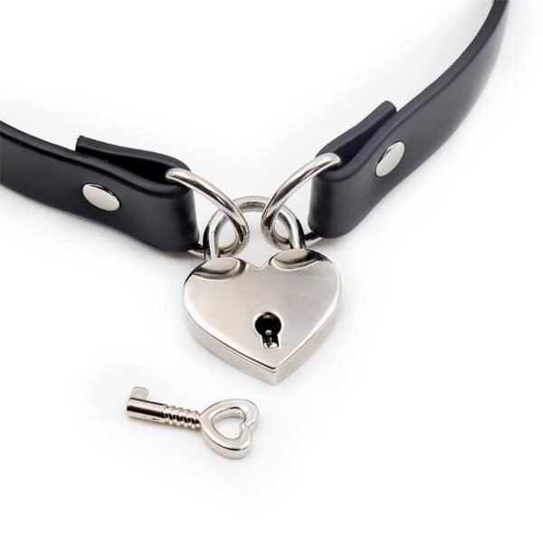CINDERELLA Collar con Candado de Corazón Cuero Vegano Talla Única - Imagen 2