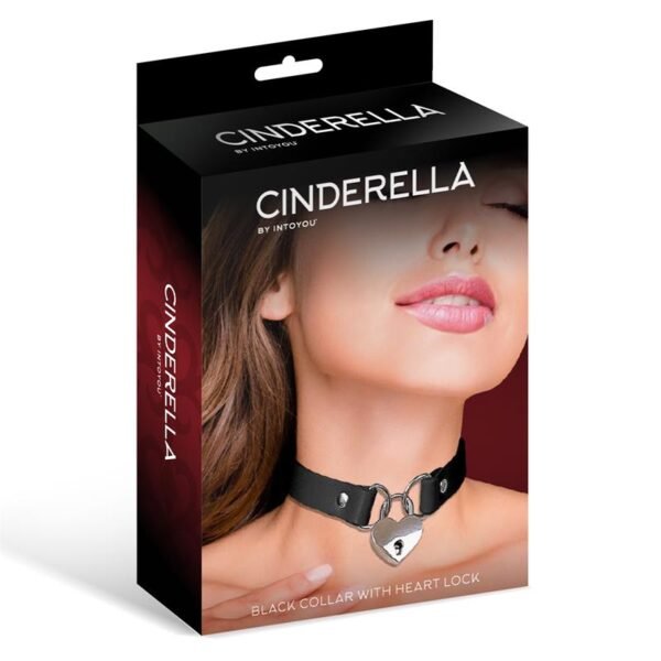 CINDERELLA Collar con Candado de Corazón Cuero Vegano Talla Única - Imagen 3