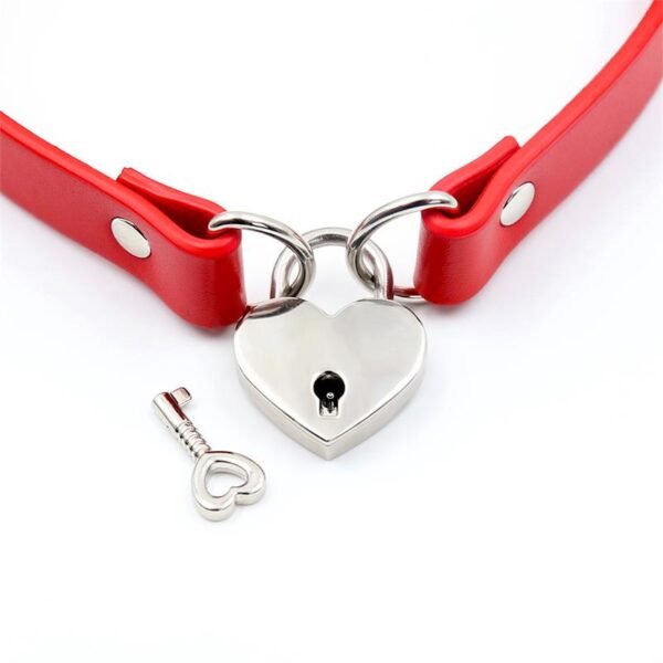 CINDERELLA Collar con Candado de Corazón Cuero Vegano Talla Única - Imagen 2