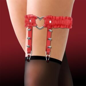 CINDERELLA Liga con Aro en Forma de Corazón y Volantes Cuero Vegano Talla Única