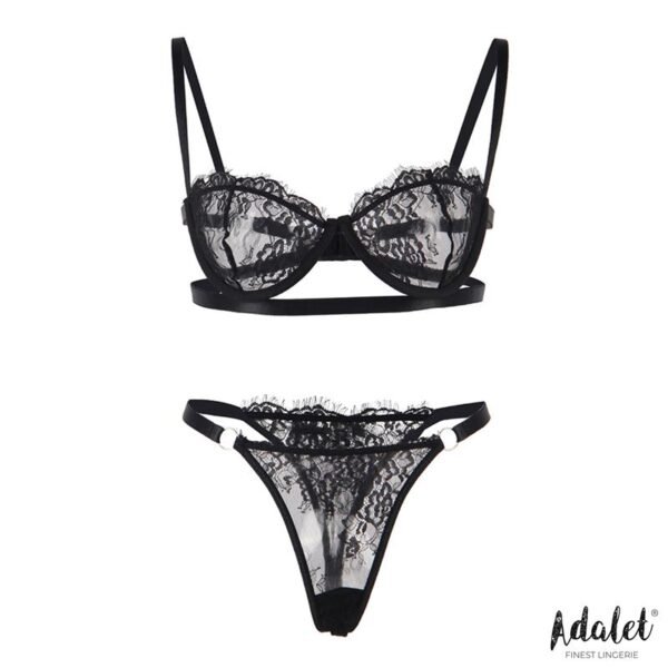 ADALET LINGERIE Mia Set Sujetador y Tanga de Encaje Negro - Imagen 3