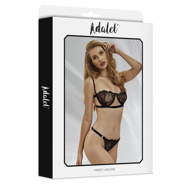ADALET LINGERIE Mia Set Sujetador y Tanga de Encaje Negro - Imagen 4