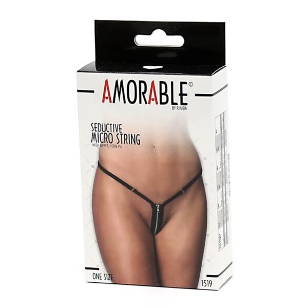 AMORABLE Micro Tanga con Cremallera Talla Unica - Imagen 3