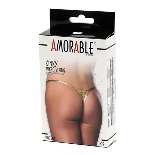 AMORABLE Micro Tanga Dorado Talla Unica - Imagen 3