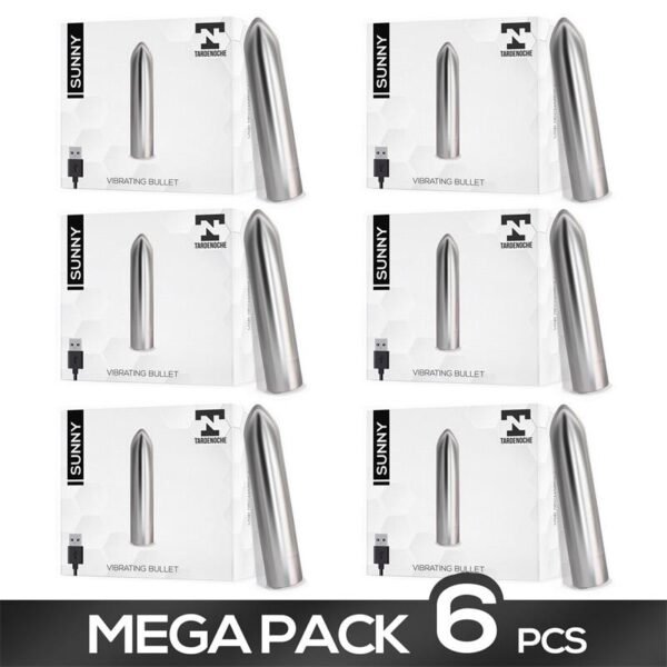TARDENOCHE Pack de 6 Sunny Bala Vibradora Recargable por USB