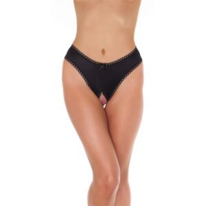 AMORABLE Rimba Amorable Tanga Abierto Color Negro Talla Única