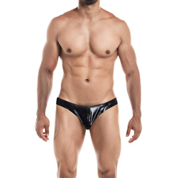 CUT4MEN Slip Bikini de Corte Bajo Provocative Negro Skai