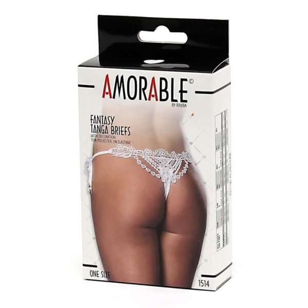 AMORABLE Tanga Fantasía Blanco Talla Unica - Imagen 3