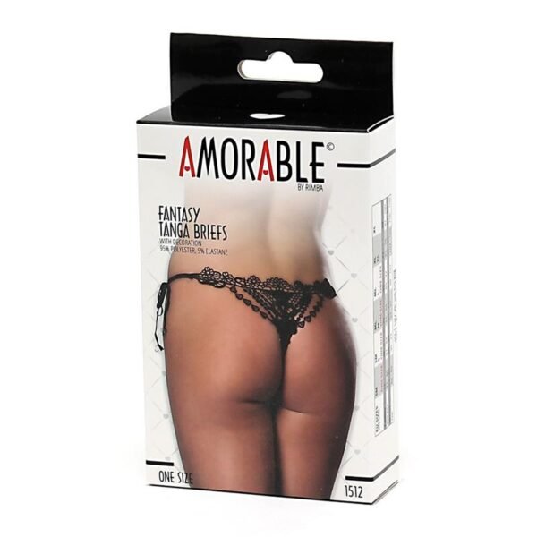 AMORABLE Tanga Fantasia Negro Talla Unica - Imagen 3