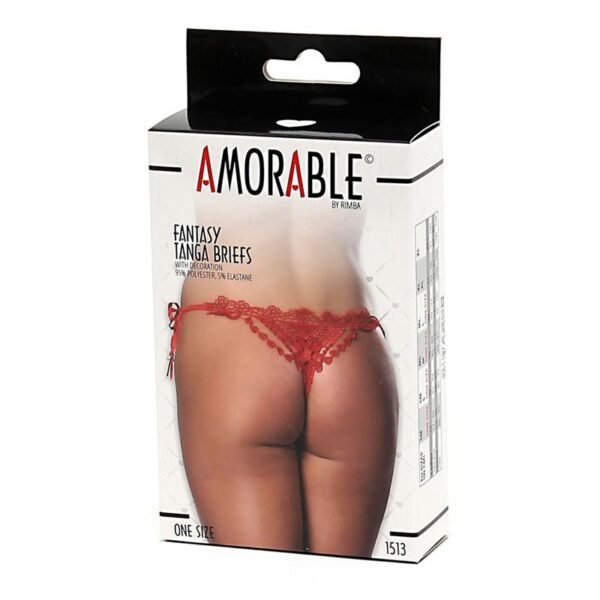 AMORABLE Tanga Fantasía Rojo Talla Unica - Imagen 3
