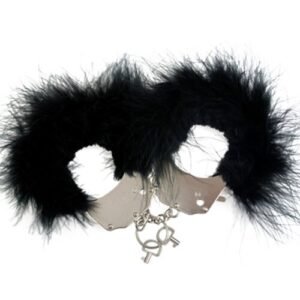 ADRIEN LASTIC - ESPOSAS METAL CON PLUMAS NEGRO - DESCUBRE MENOTTES Las personas traviesas corren el riesgo de ser detenidas.