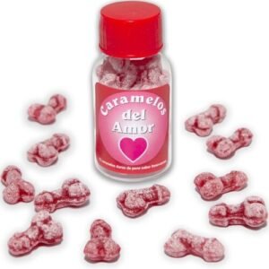 DIABLO PICANTE - 12 CARAMELOS DEL AMOR FORMA PENE FRESA/CEREZA - <h1 style="color: #da346b">Embárcate en el juego sensorial con Diablo Picante y disfruta de entretenimiento adulto de alta calidad.